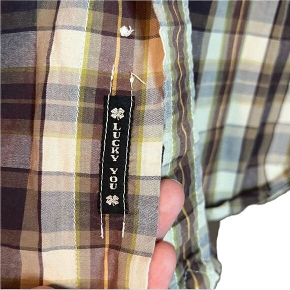Lucky brand western shirt with snap buttons. Size large. - Picture 9 of 11